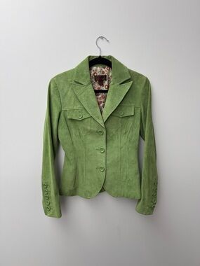 Danier Light Green Suede Tailored Women's Jacket